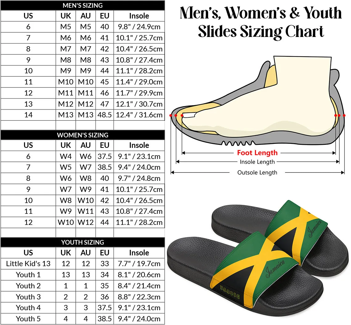 Jamaica Flag Slides with Interchangeable Straps