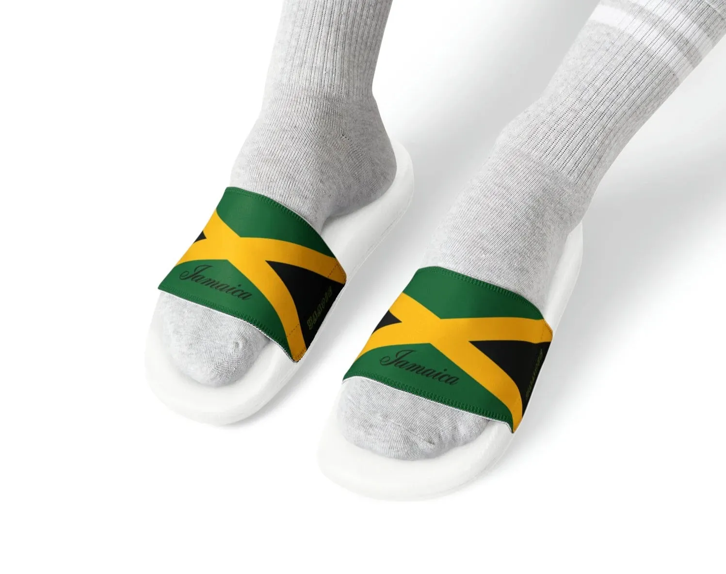 Jamaica Flag Slides with Interchangeable Straps