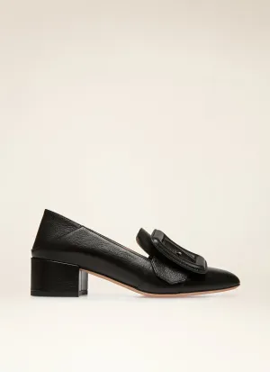 Janelle 40. Puffy in Black - Leather Pump Shoes