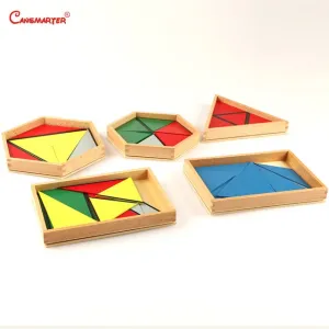 Kids Montessori Educational Toys Constructive Triangle With Boxes Games Brain Teaser Develop Sensory Wood Sensorial Toys SE030