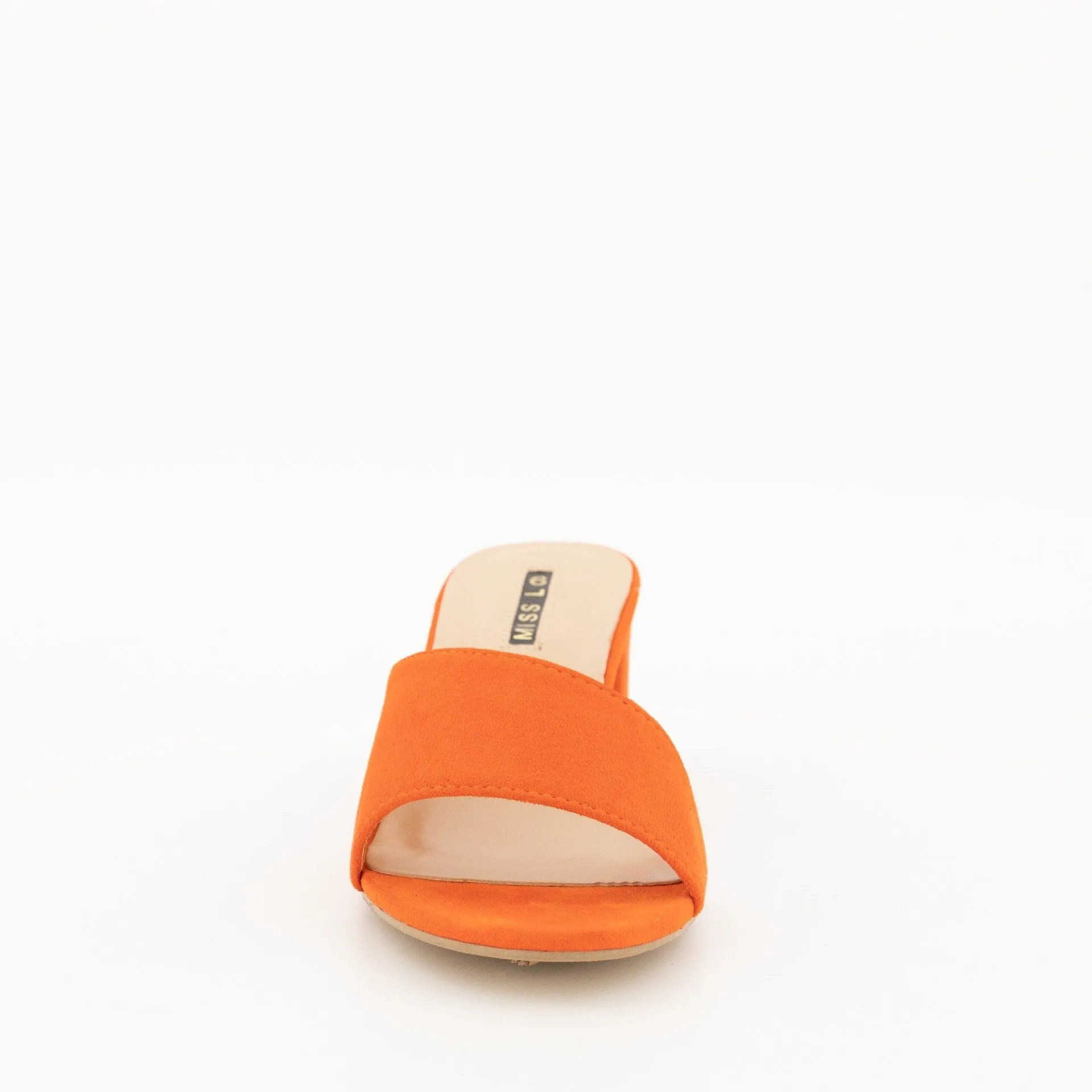 Ladies-Asymmetrical Push-In Mule On Low Block Heel
