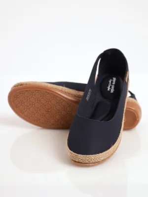 Ladies Cut Out Espadrille Pump - Navy