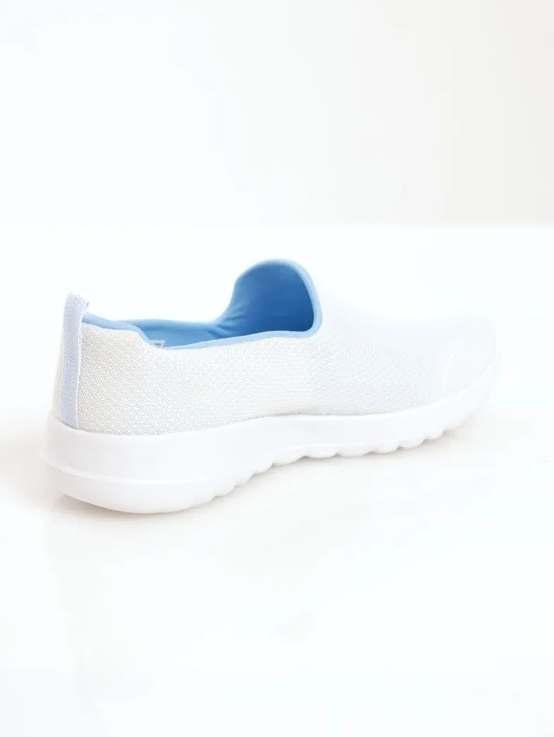Ladies Go Walk Joy Sneaker - White/Blue