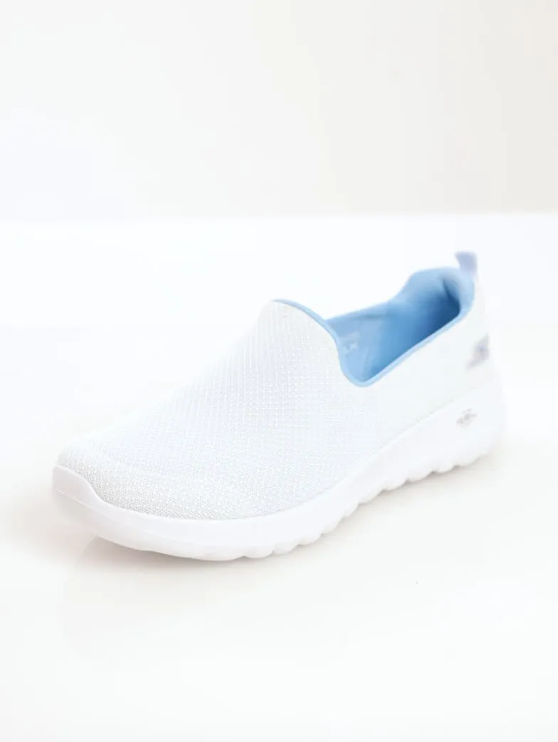 Ladies Go Walk Joy Sneaker - White/Blue
