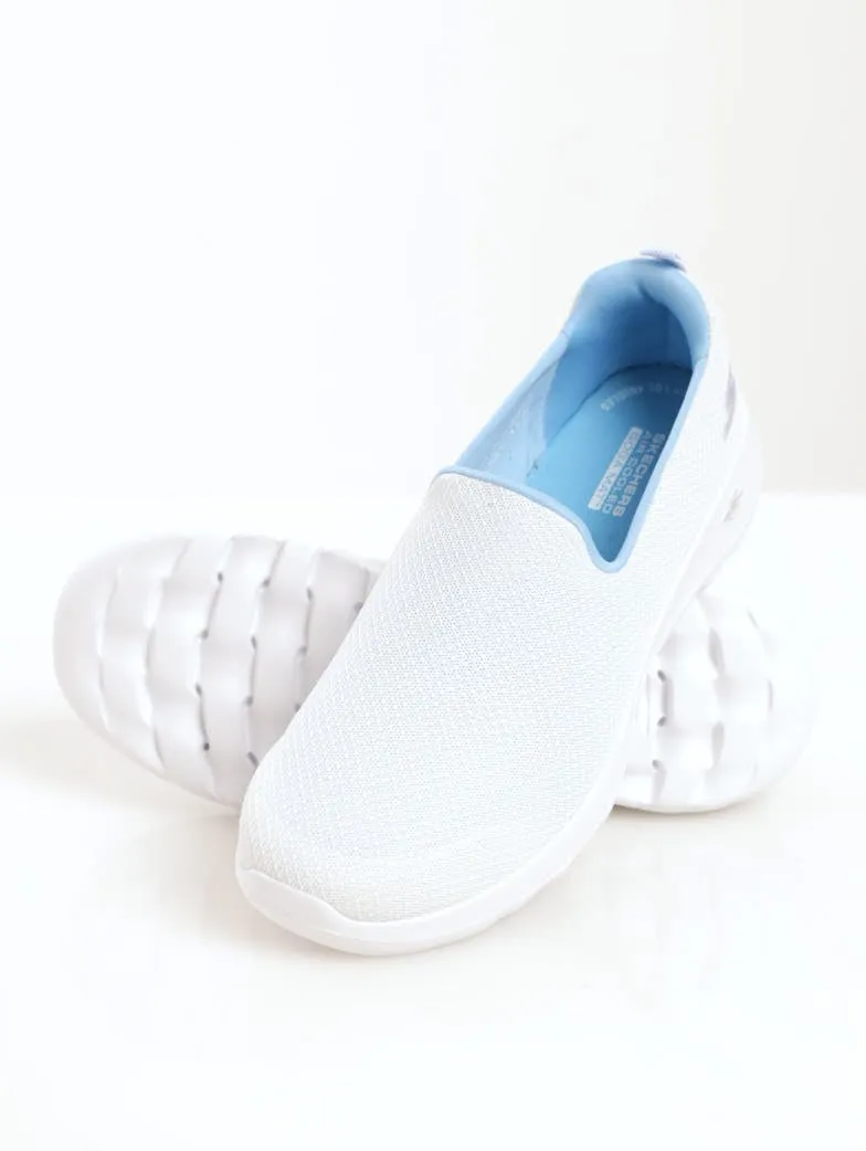 Ladies Go Walk Joy Sneaker - White/Blue