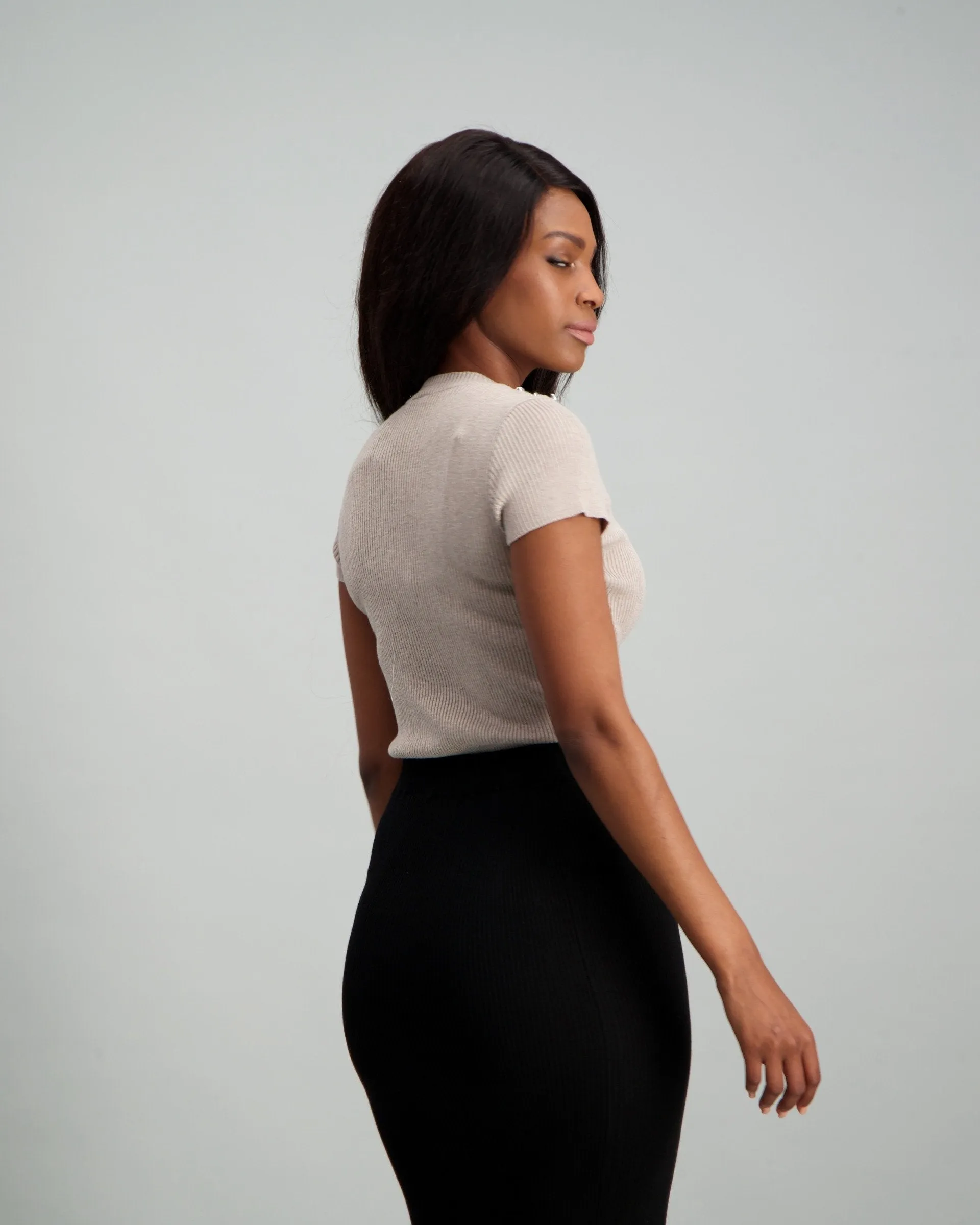 Ladies Knit Pullover - Oatmeal