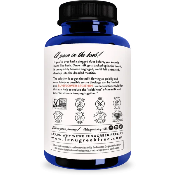 Legendairy Milk - Sunflower Lecithin, 1,200mg, 200 Softgels