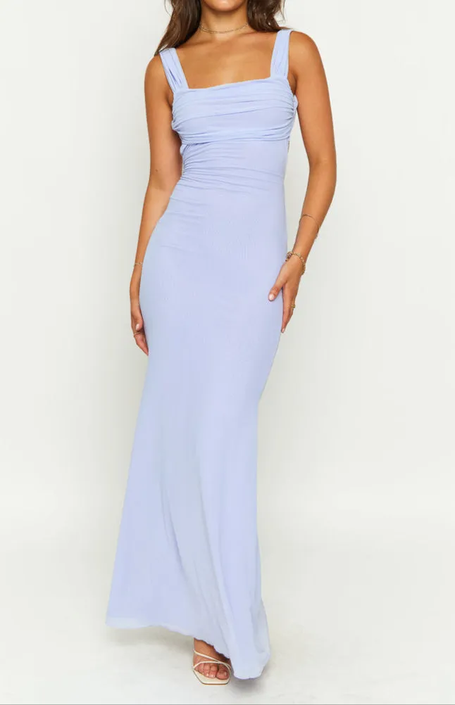 Liliana purple mesh maxi dress 