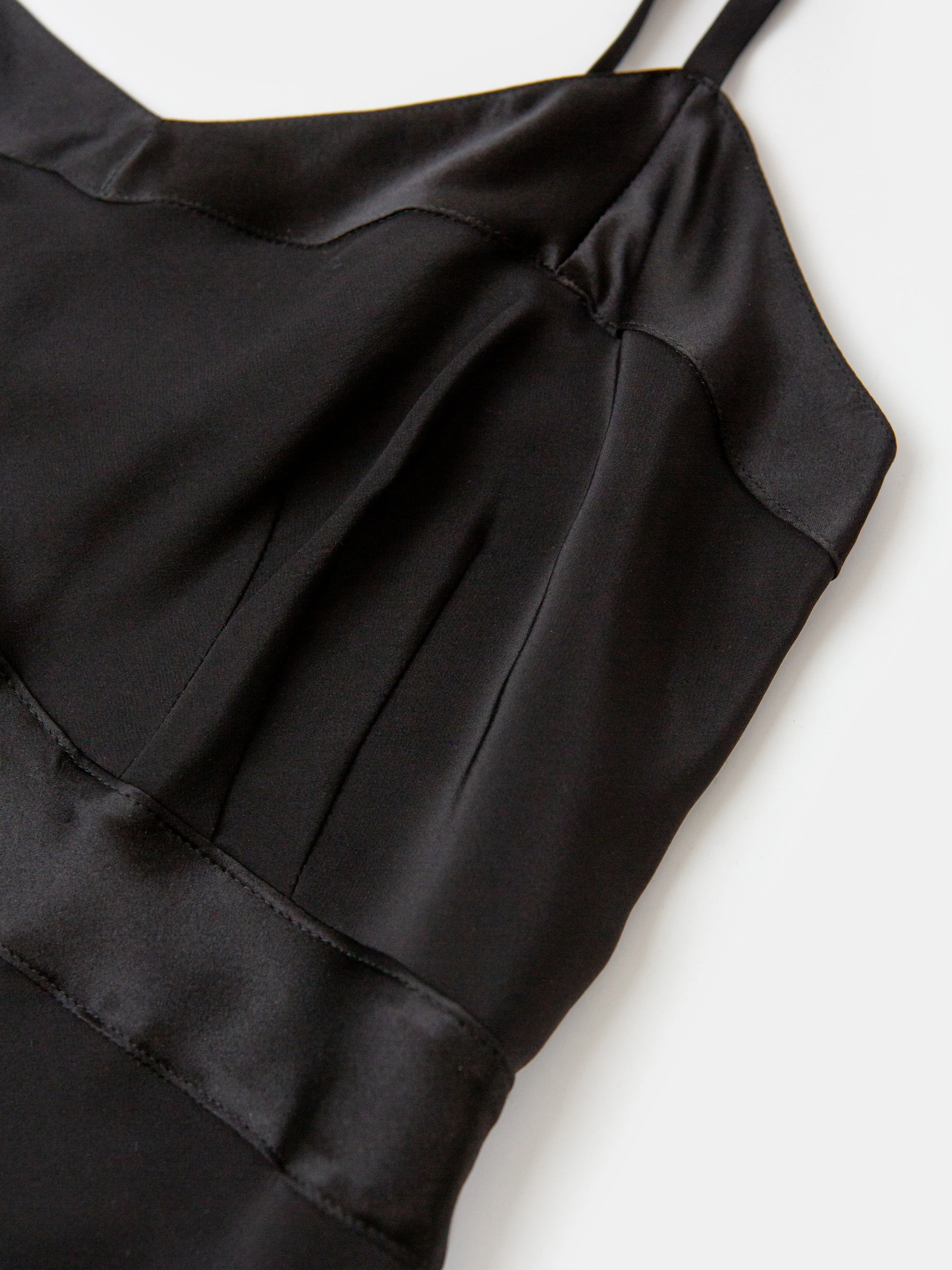 Lola Silk Charmeuse Slip Dress In Black