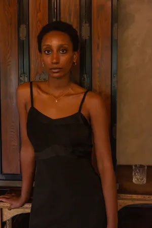 Lola Silk Charmeuse Slip Dress In Black