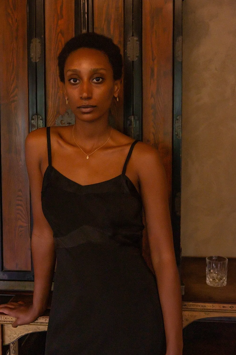 Lola Silk Charmeuse Slip Dress In Black