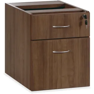 Lorell Essentials Series Walnut Hanging Pedestal - 2-Drawer