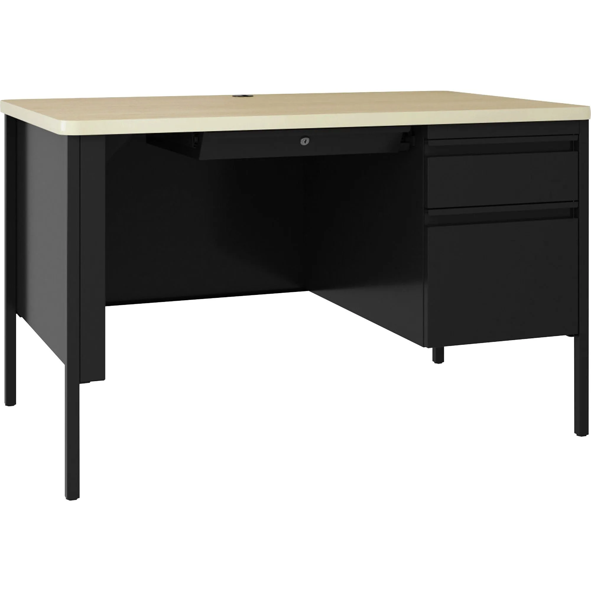 Lorell Fortress Series 48" Right Pedestal Desk