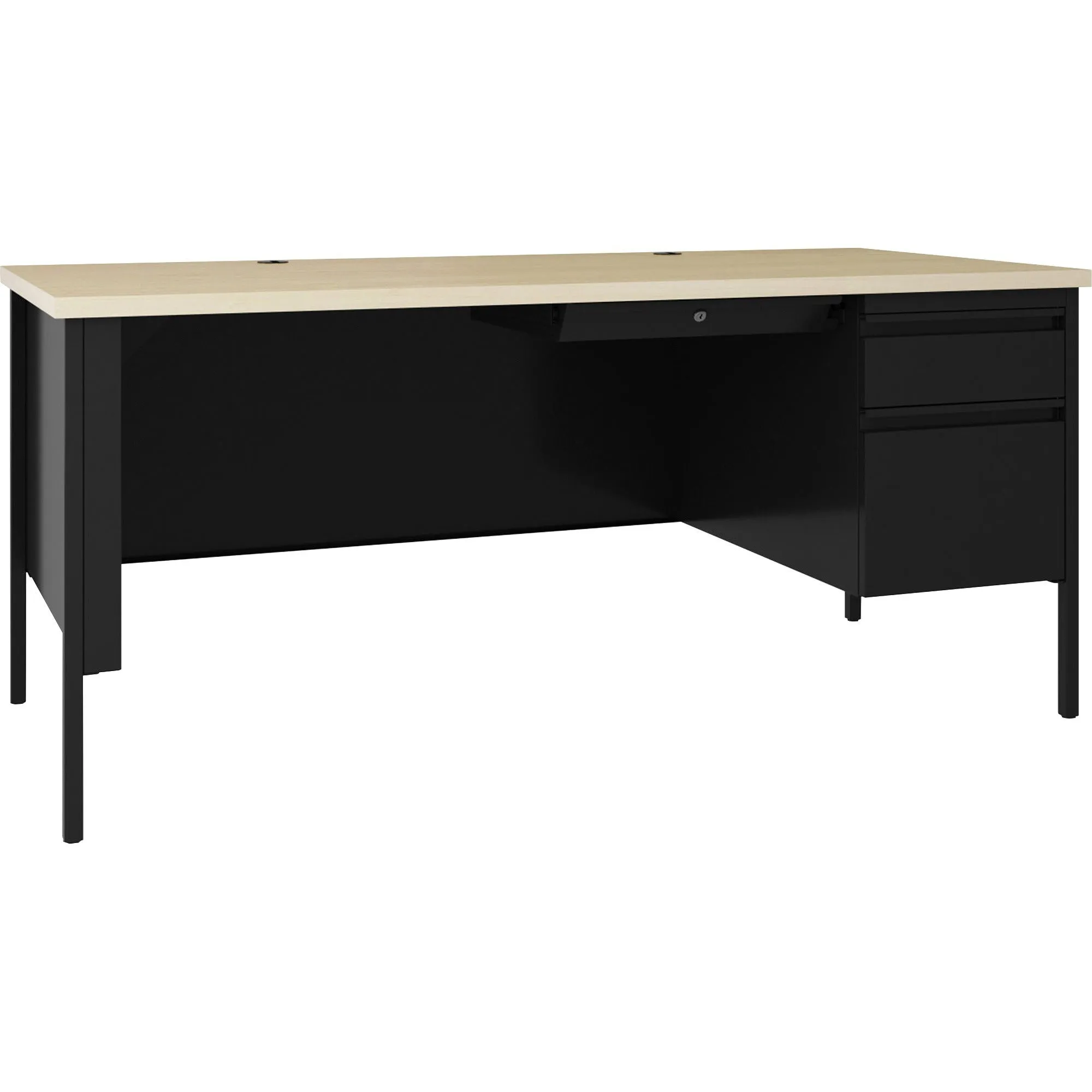 Lorell Fortress Series 66" Right Pedestal Desk