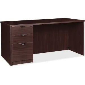 Lorell Prominence 2.0 Espresso Laminate Box/Box/File Left-Pedestal Desk - 3-Drawer