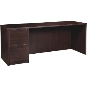 Lorell Prominence 2.0 Espresso Laminate Left-Pedestal Credenza - 2-Drawer