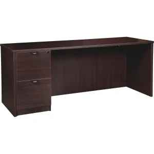 Lorell Prominence 2.0 Espresso Laminate Left-Pedestal Credenza - 2-Drawer