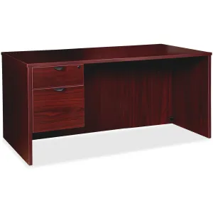 Lorell Prominence 2.0 Mahogany Laminate Box/File Left-Pedestal Desk - 2-Drawer