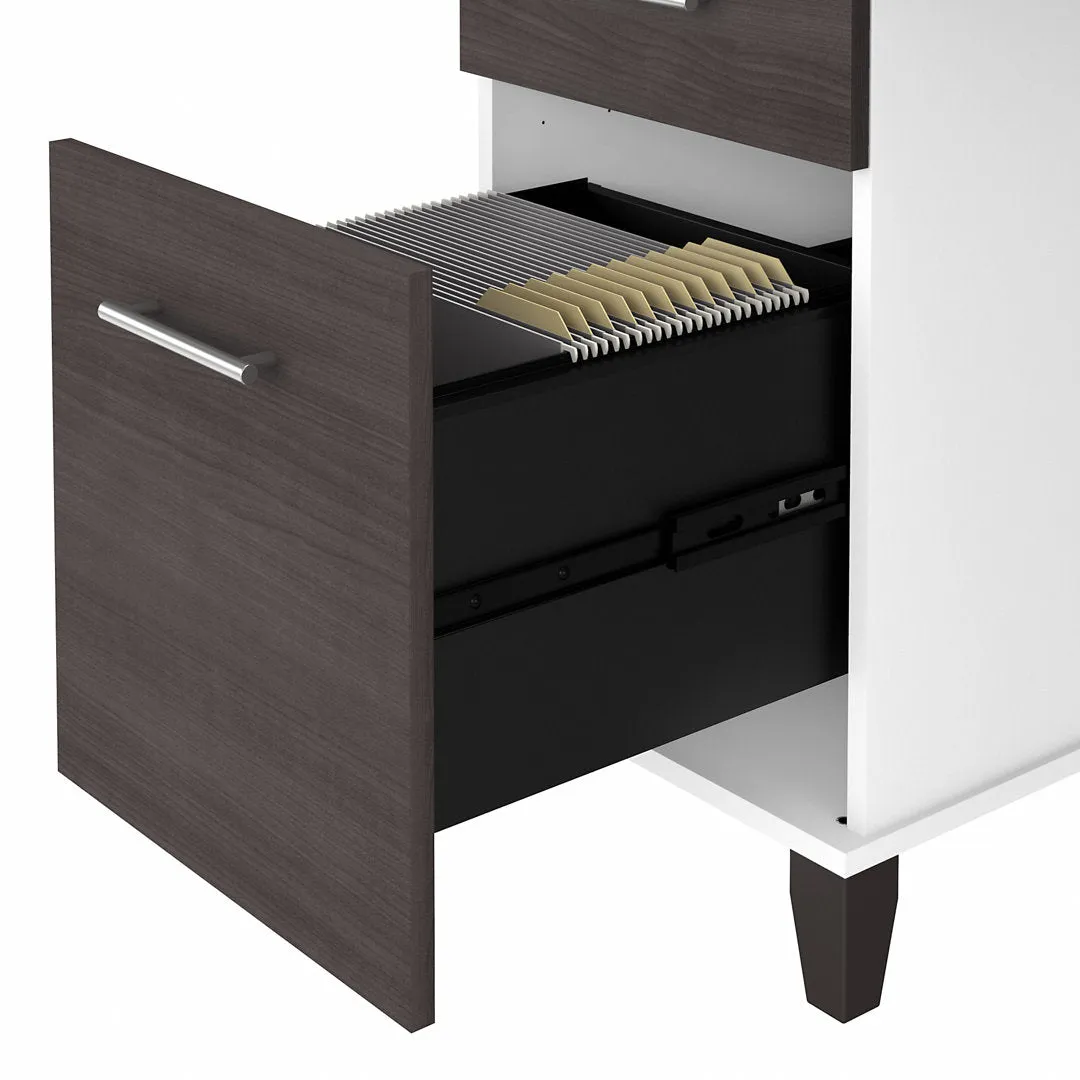 Magomed Executive Desk Gracie Oaks Color: Storm Gray/White