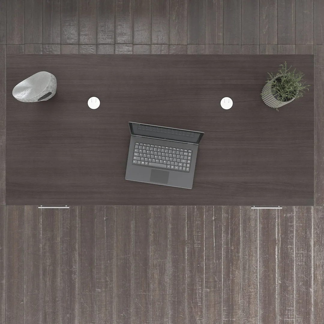 Magomed Executive Desk Gracie Oaks Color: Storm Gray/White