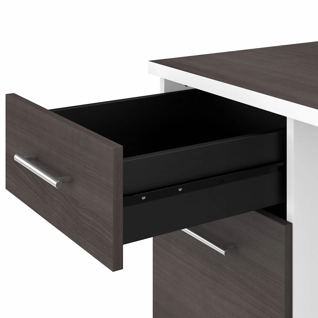 Magomed Executive Desk Gracie Oaks Color: Storm Gray/White