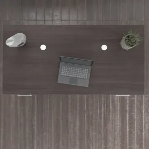 Magomed Executive Desk Gracie Oaks Color: Storm Gray/White