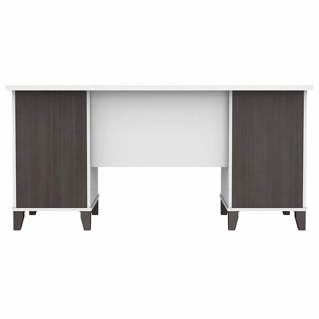 Magomed Executive Desk Gracie Oaks Color: Storm Gray/White