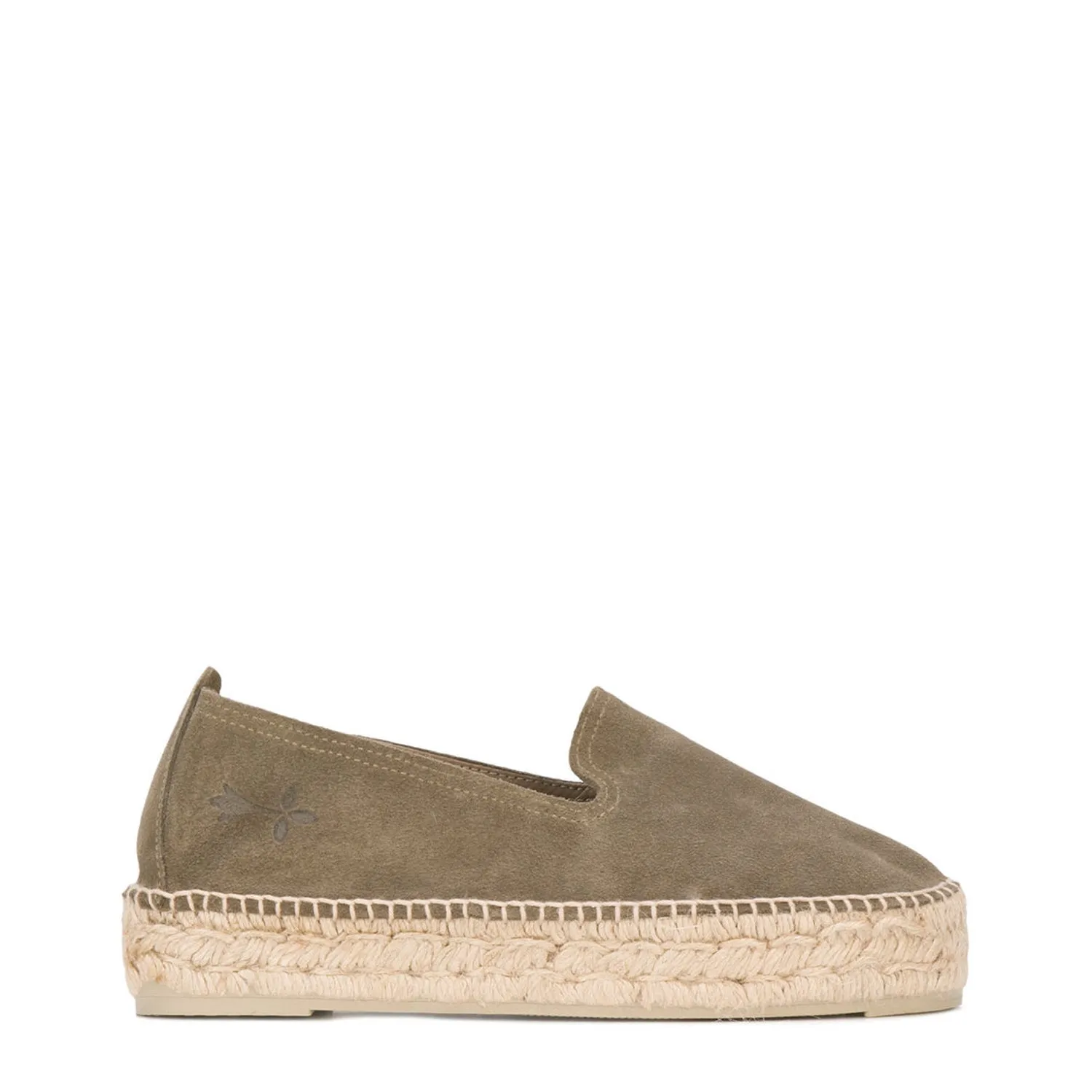 MANEBI SUEDE DOUBLE SOLE KHAKI ESPADRILLES