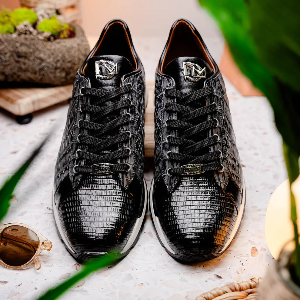Marco Di Milano Portici Grey/Black Caiman Crocodile & Lizard Sneakers