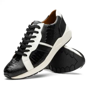 Marco Di Milano Verona Black / White Ostrich Leg Sneakers