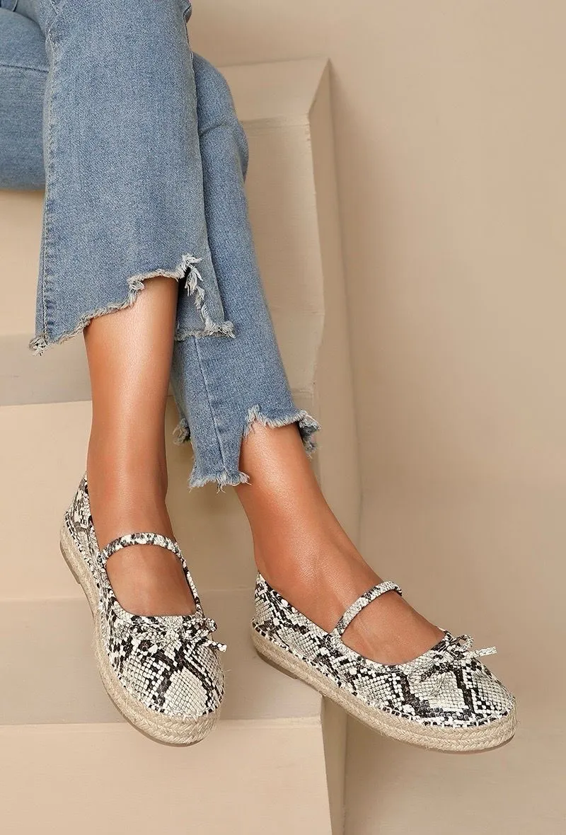 MARY JANE ESPADRILLE DESIGNER FLATFORM LOAFERS IN SNAKE