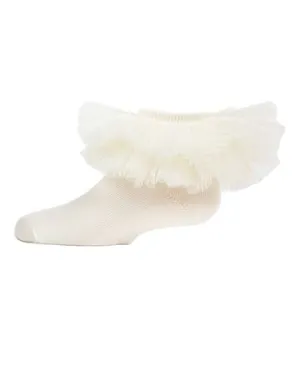 Memoi Tulle Tutu Ruffle Anklet - Winter White MKF-6031