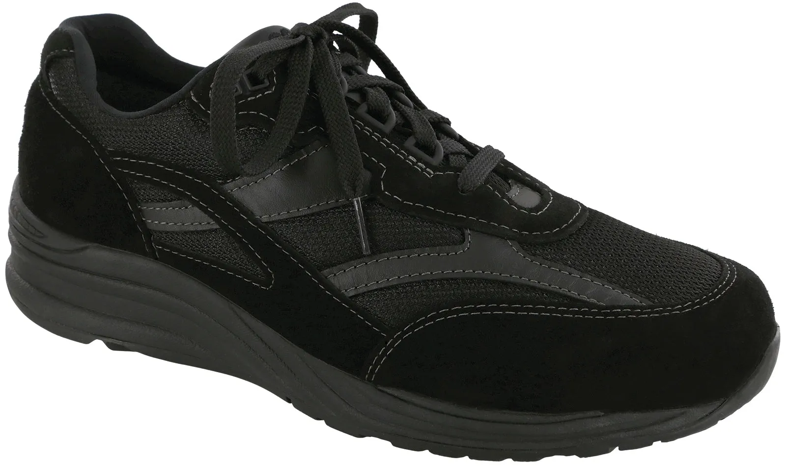 Men's Journey Mesh Lace Up Sneaker in Black