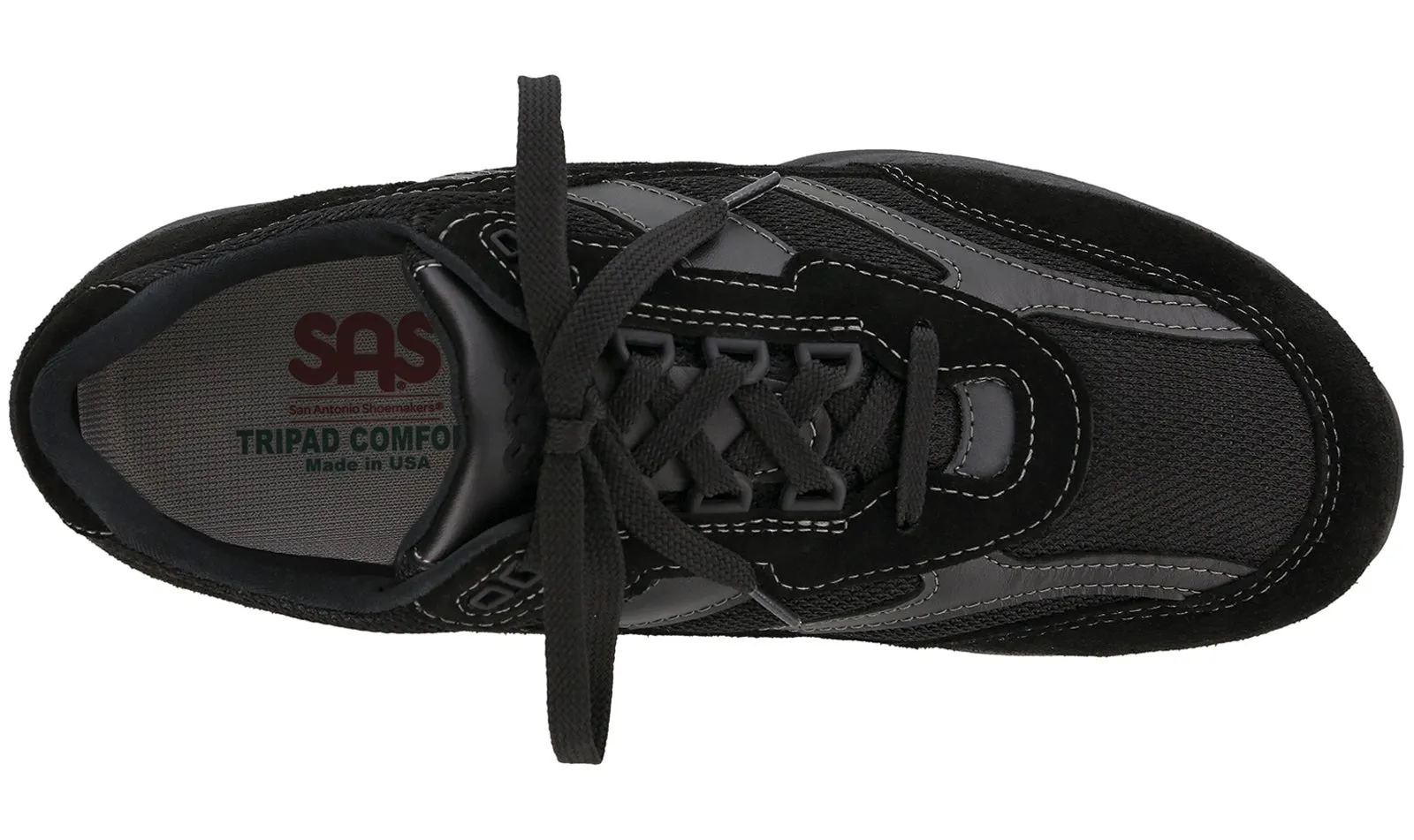 Men's Journey Mesh Lace Up Sneaker in Black