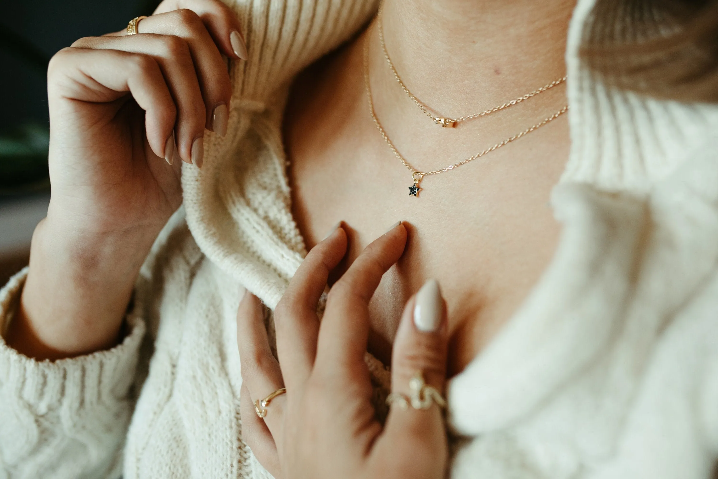 Minimal Black Star Necklace