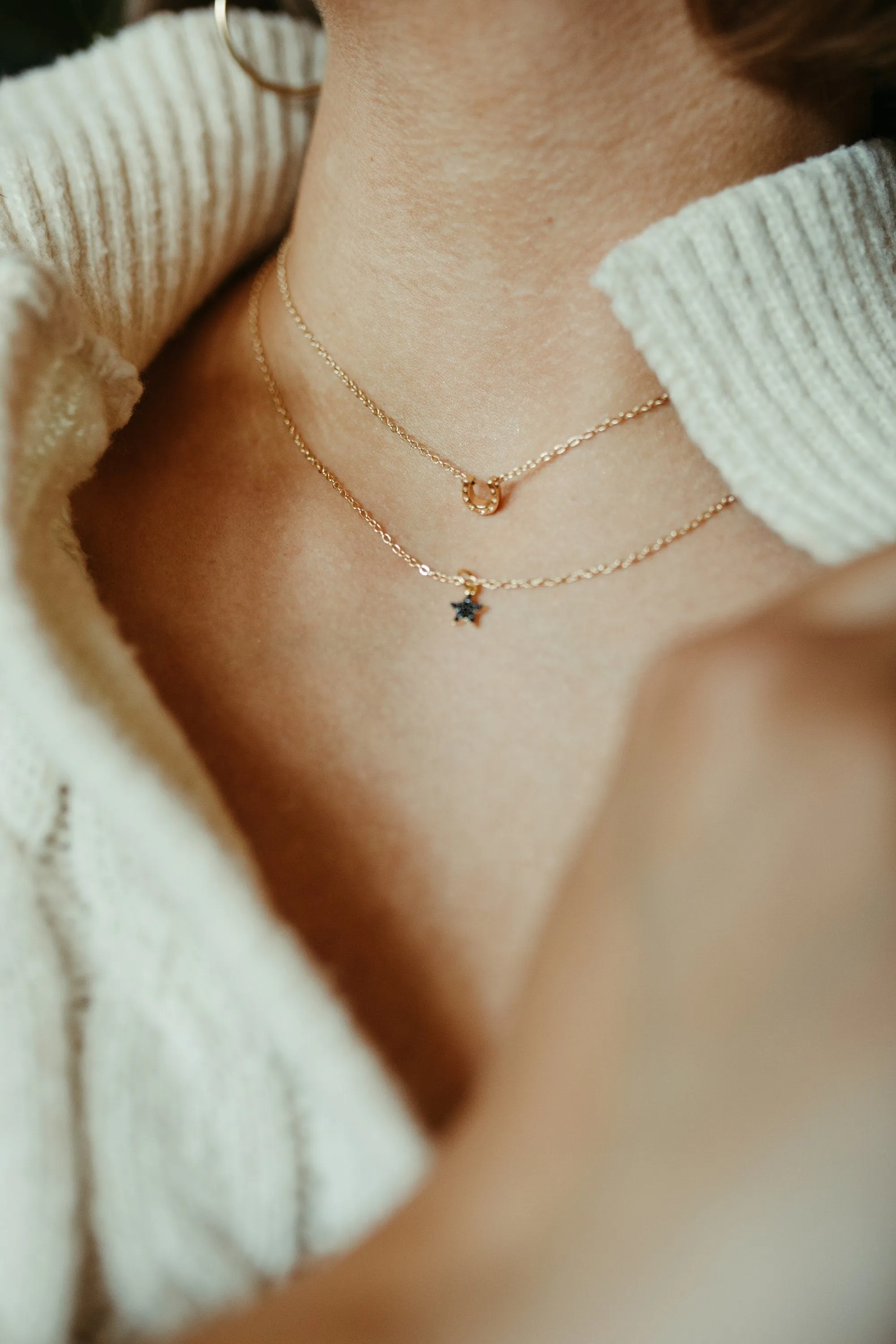 Minimal Black Star Necklace
