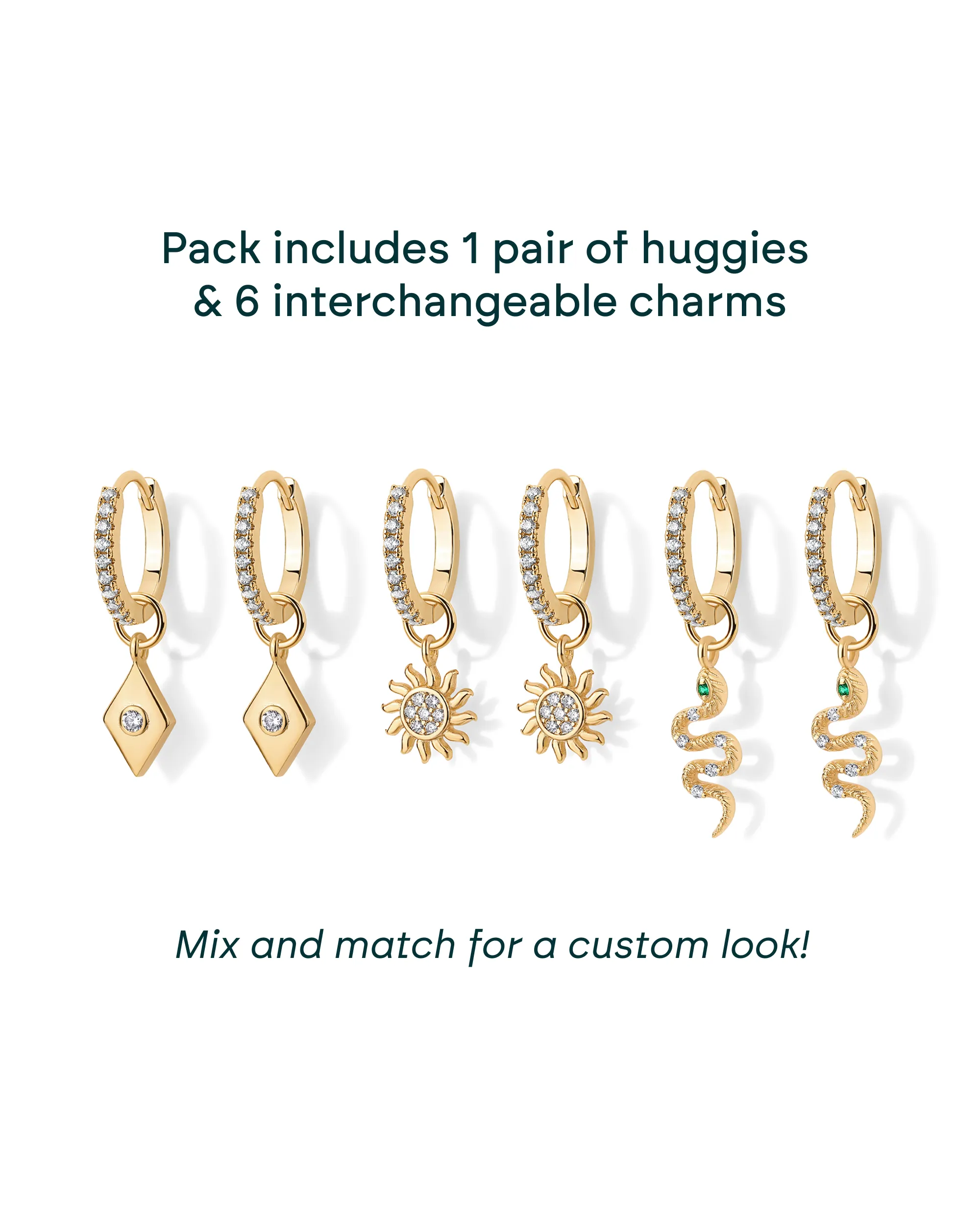 Mix and Match Huggie and Charms Set