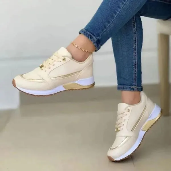 Navy Metallic Accent Sneakers | Faux Leather | Sporty and Chic