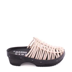 NET PANTO COTTON CLOG DARK SOLE   Natural