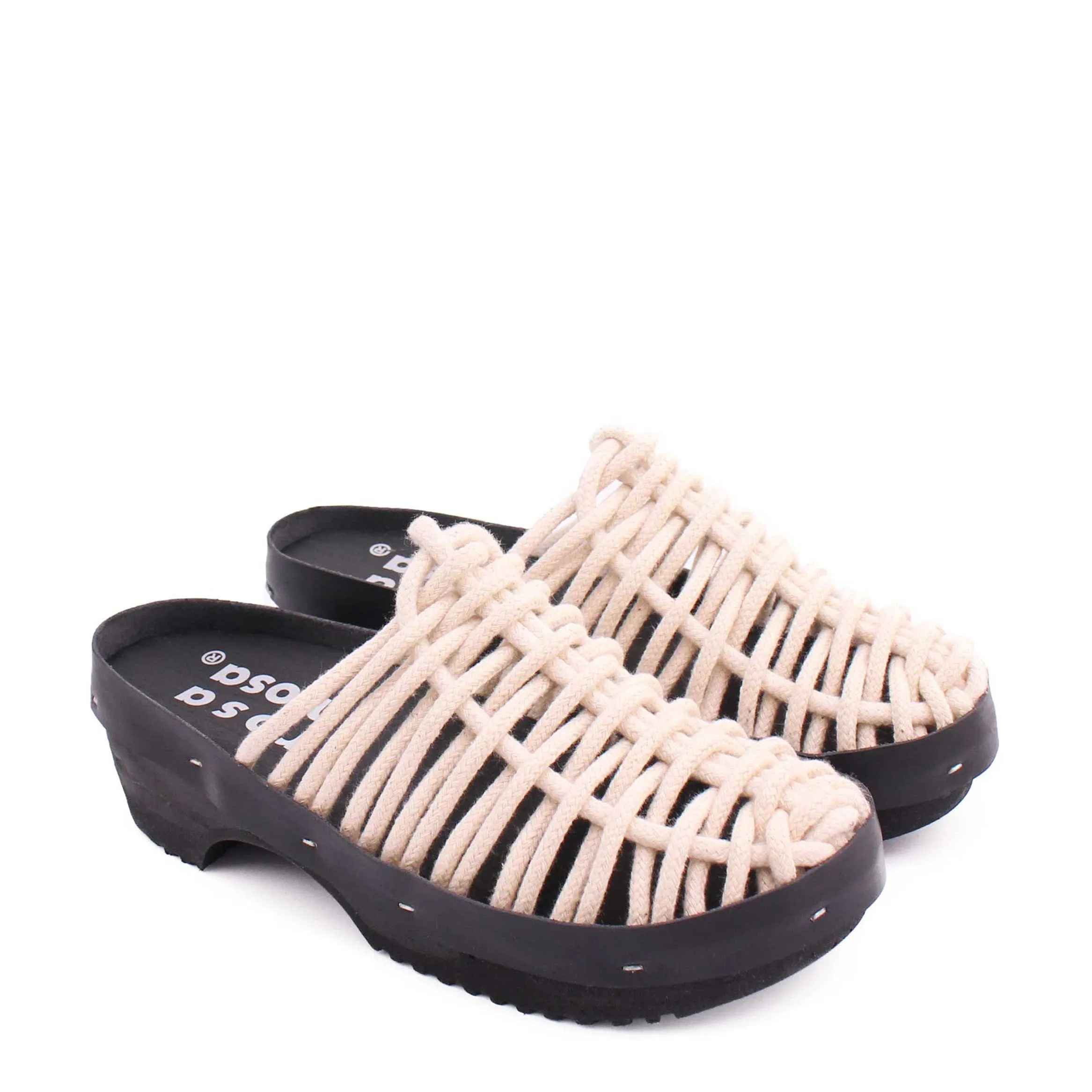 NET PANTO COTTON CLOG DARK SOLE   Natural