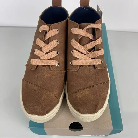 NEW TOMS Botas Cupsole Toffee Microsuede Sneakers Size 4 Youth Boys