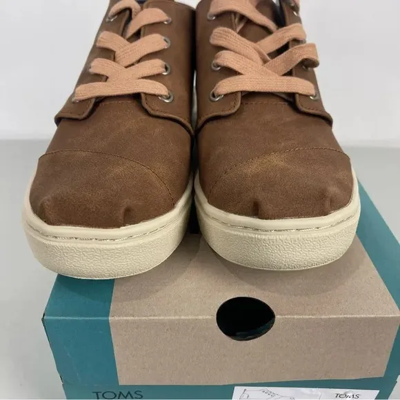 NEW TOMS Botas Cupsole Toffee Microsuede Sneakers Size 4 Youth Boys