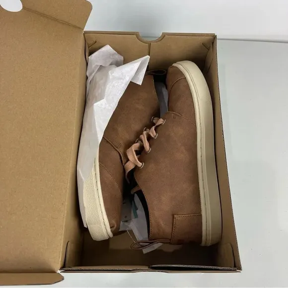 NEW TOMS Botas Cupsole Toffee Microsuede Sneakers Size 4 Youth Boys