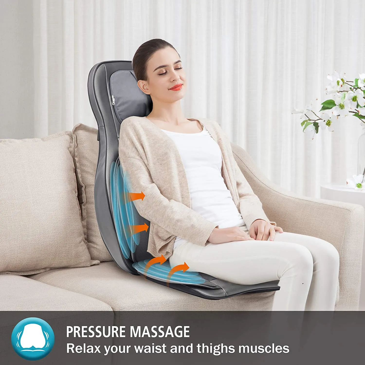 NIB! Comfier Neck and Back Massager with Heat- Shiatsu Massage Chair Pad Portable with Compress & Rolling, Kneading Chair Massager for Full Back,Neck & Shoulder, Full Body Massager! Retails $231 W/Tax!