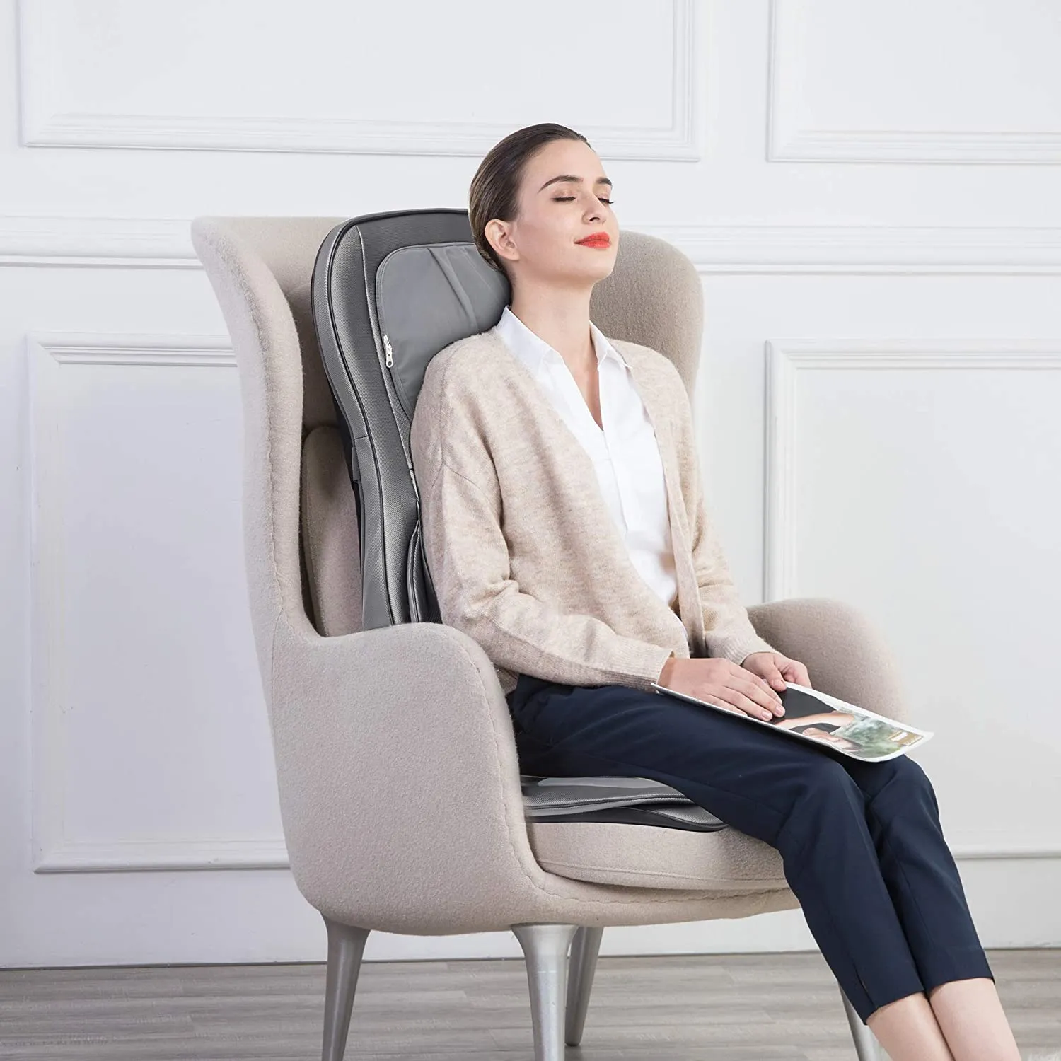 NIB! Comfier Neck and Back Massager with Heat- Shiatsu Massage Chair Pad Portable with Compress & Rolling, Kneading Chair Massager for Full Back,Neck & Shoulder, Full Body Massager! Retails $231 W/Tax!