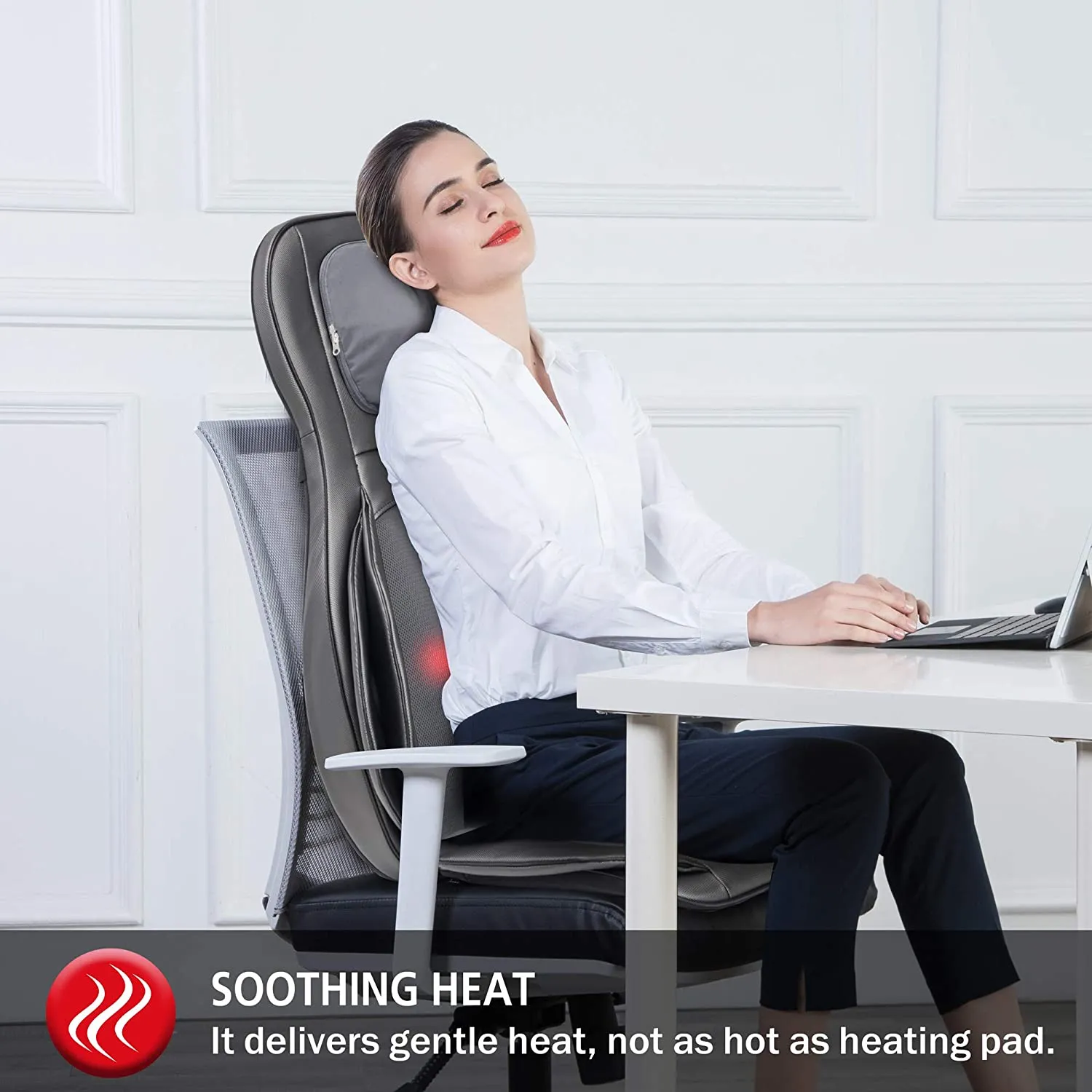 NIB! Comfier Neck and Back Massager with Heat- Shiatsu Massage Chair Pad Portable with Compress & Rolling, Kneading Chair Massager for Full Back,Neck & Shoulder, Full Body Massager! Retails $231 W/Tax!
