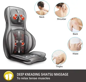 NIB! Comfier Neck and Back Massager with Heat- Shiatsu Massage Chair Pad Portable with Compress & Rolling, Kneading Chair Massager for Full Back,Neck & Shoulder, Full Body Massager! Retails $231 W/Tax!