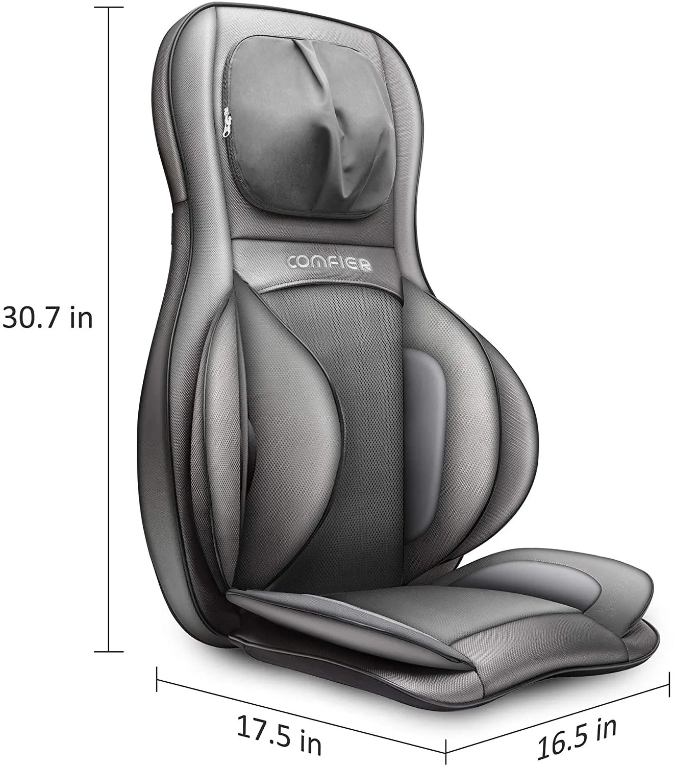 NIB! Comfier Neck and Back Massager with Heat- Shiatsu Massage Chair Pad Portable with Compress & Rolling, Kneading Chair Massager for Full Back,Neck & Shoulder, Full Body Massager! Retails $231 W/Tax!