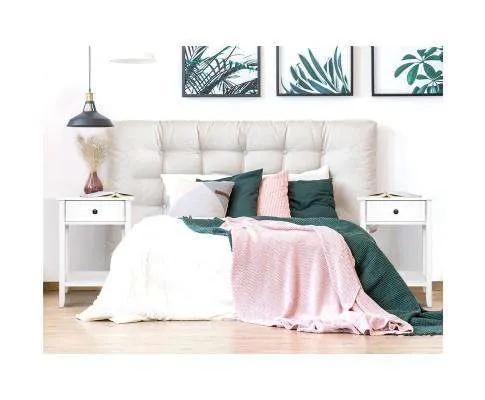 Nightstand White Storage Cabinet - White