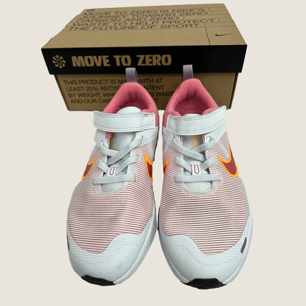 Nike Downshifter 12 Pre-School Sport in White/Pink 13C